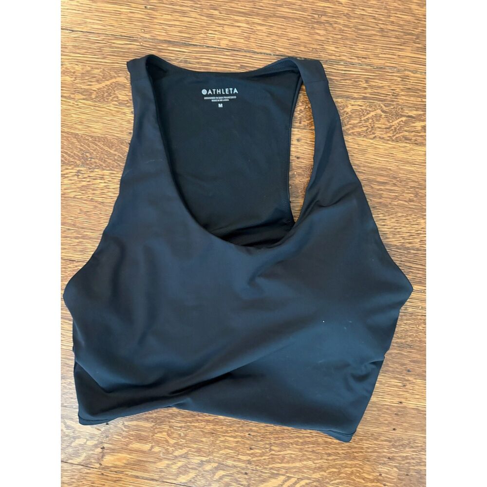 Athleta Black Racerback Sports Bra Size M